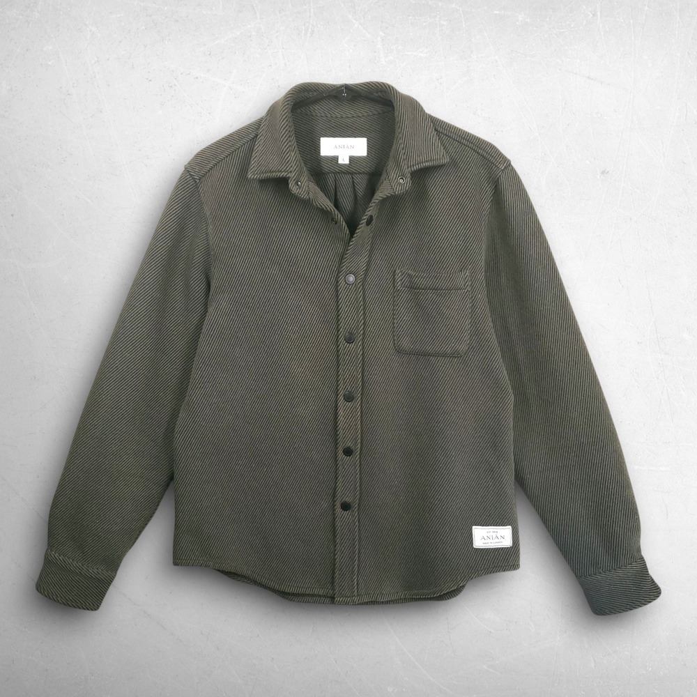 Anian Overshirt Shacket Mens Size L Olive Green Gorpcore Workwear Rugged Shirt